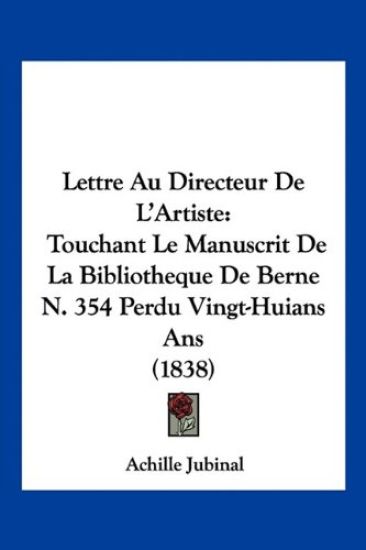 Lettre Au Directeur De L'Artiste