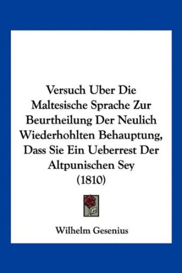 Gesenius, W: Versuch Uber Die Maltesische Sprache Zur Beurth