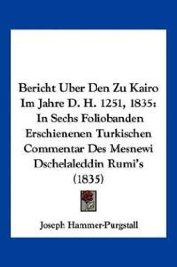 Hammer-Purgstall, J: Bericht Uber Den Zu Kairo Im Jahre D. H