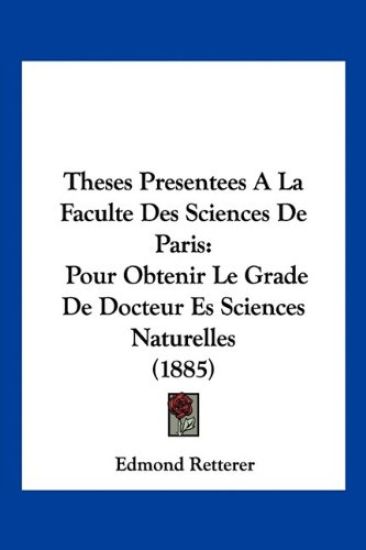 Theses Presentees A La Faculte Des Sciences De Paris