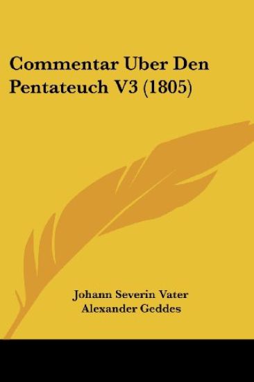 Vater, J: Commentar Uber Den Pentateuch V3 (1805)