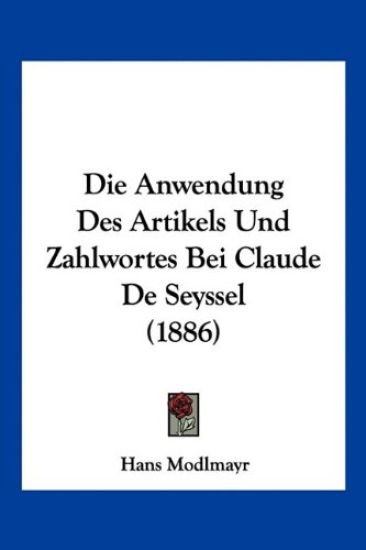 Modlmayr, H: Anwendung Des Artikels Und Zahlwortes Bei Claud