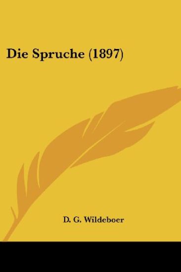 Wildeboer, D: Spruche (1897)