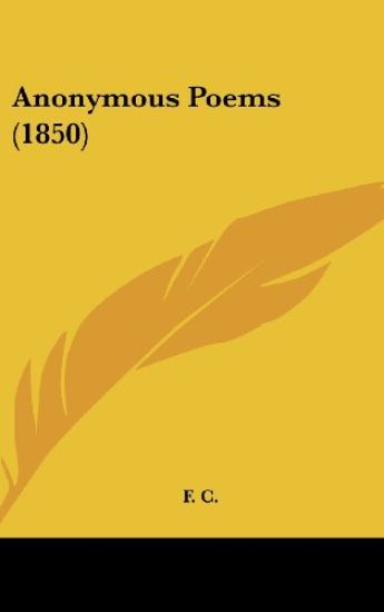 Anonymous Poems (1850)