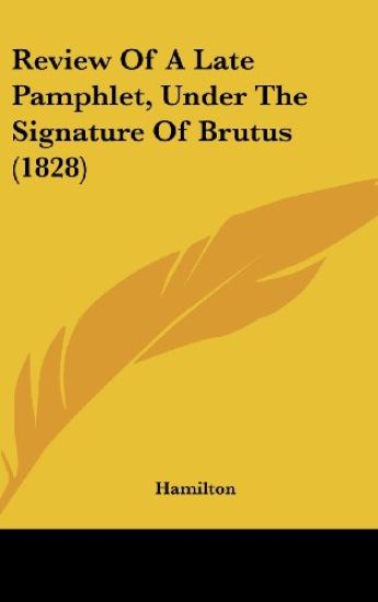 Review Of A Late Pamphlet, Under The Signature Of Brutus (1828)