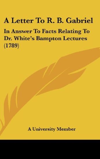 A Letter To R. B. Gabriel