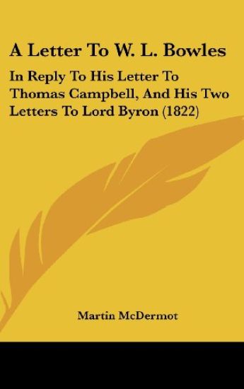 A Letter To W. L. Bowles