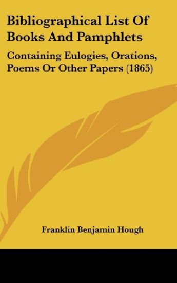 Bibliographical List Of Books And Pamphlets