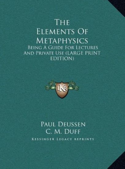 The Elements Of Metaphysics