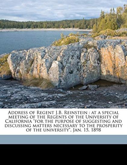 Address of Regent J.B. Reinstein