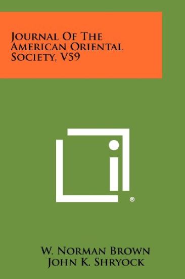 Journal of the American Oriental Society, V59