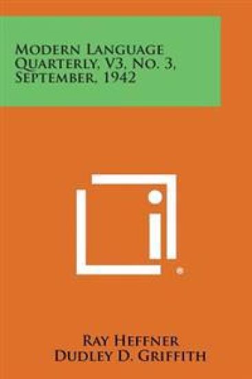 Modern Language Quarterly, V3, No. 3, September, 1942
