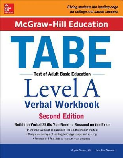 McGraw-Hill Education TABE Level A Verbal Workbook, Second Edition