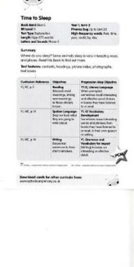 Bug Club Blue C (KS1) Time to Sleep Guided Reading Card