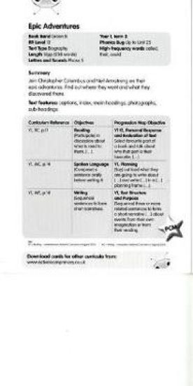 Bug Club Green B Epic Adventures Guided Reading Card