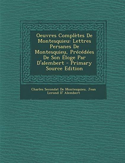 Oeuvres Completes de Montesquieu