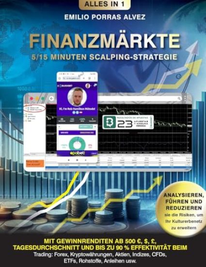 FINANZMÄRKTE, 5/15 Minuten Scalping-Strategie mit Gewinnrenditen ab 500, $, £, Tagesdurchschnitt und bis zu 90 % Effektivität beim Trading