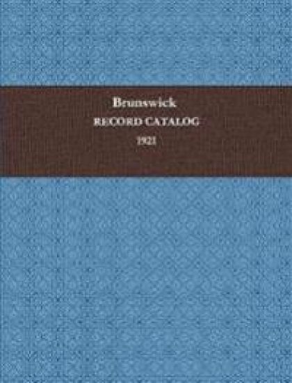 BRUNSWICK RECORD CATALOG 1921