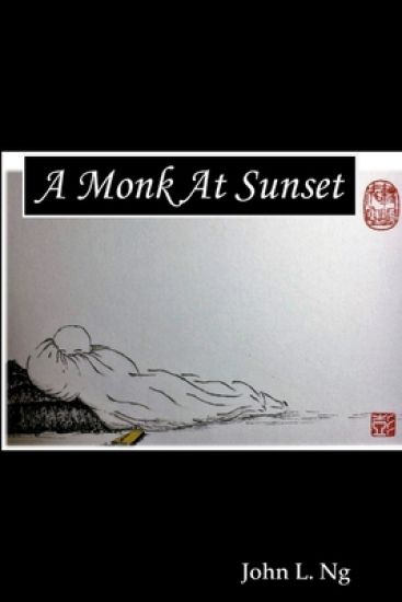 A monk at sunset