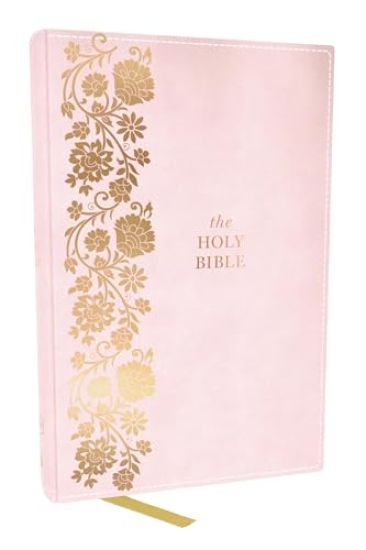 KJV Personal Size Large Print End-of-Verse Reference Bible, Pink Leathersoft, Red Letter, Comfort Print (Thumb Indexed)