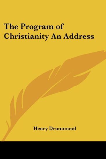 Program of Christianity An Address