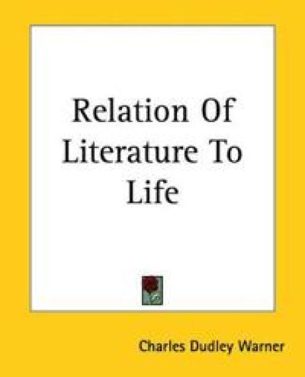Relation Of Literature To Life