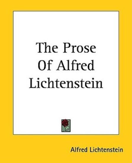 The Prose Of Alfred Lichtenstein
