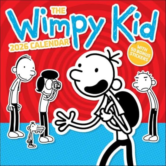 Wimpy Kid 2026 Wall Calendar with 50 Bonus Stickers