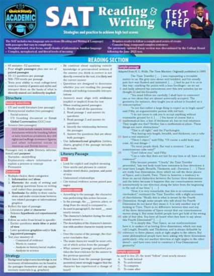 SAT Reading & Writing Test Prep: A Quickstudy Laminated Reference Guide