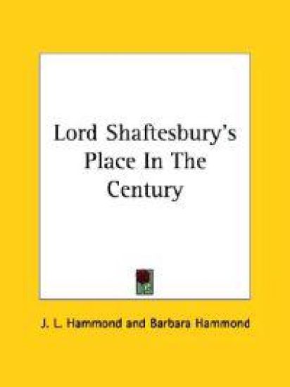 Lord Shaftesbury's Place in the Century