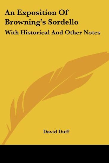 Exposition Of Browning's Sordello