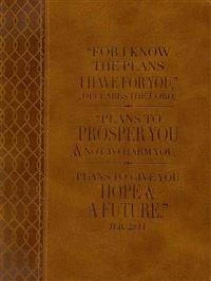 Christian Art Gifts Classic Handy-Sized Journal for I Know the Plans Jeremiah 29:11 Bible Verse Inspirational Scripture Notebook W/Ribbon 240 Ruled Pa