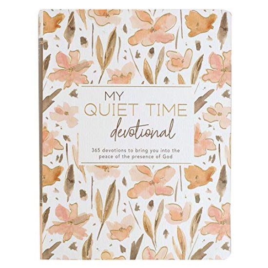 My Quiet Time Devotional - 365 Devotions for Women to Bring You Into the Peace of the Presence of God Peach Floral Softcover Flexcover Gift Book W/Rib