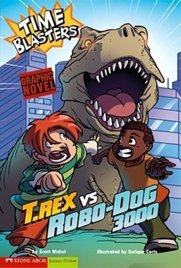 Graphic Sparks T Rex vs Robo-Dog 3000 Time Blasters