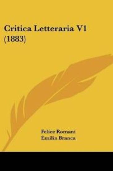 Critica Letteraria V1 (1883)