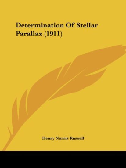 Determination Of Stellar Parallax (1911)