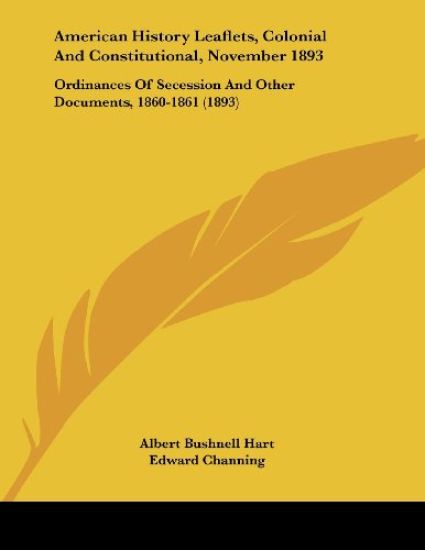 American History Leaflets, Colonial and Constitutional, November 1893