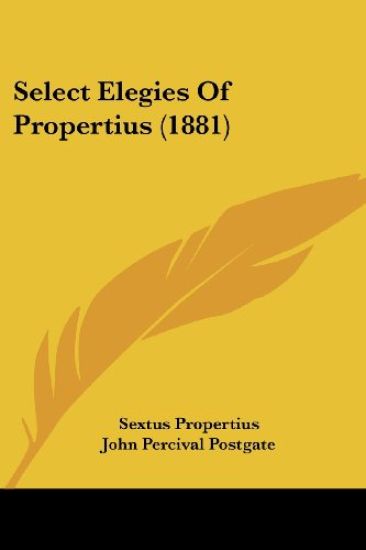 Select Elegies of Propertius