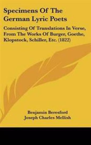 Specimens of the German Lyric Poets