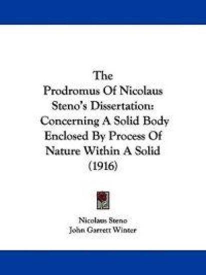 The Prodromus Of Nicolaus Steno's Dissertation