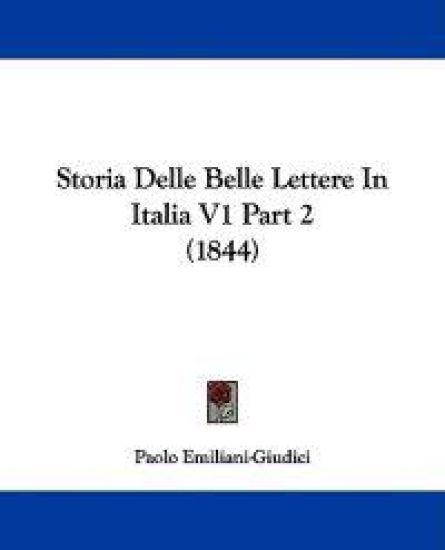 Storia Delle Belle Lettere In Italia V1 Part 2 (1844)