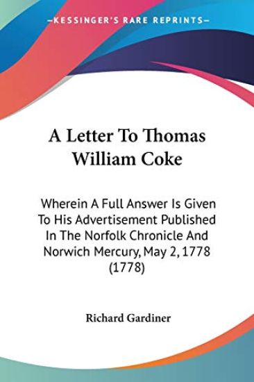 Letter To Thomas William Coke