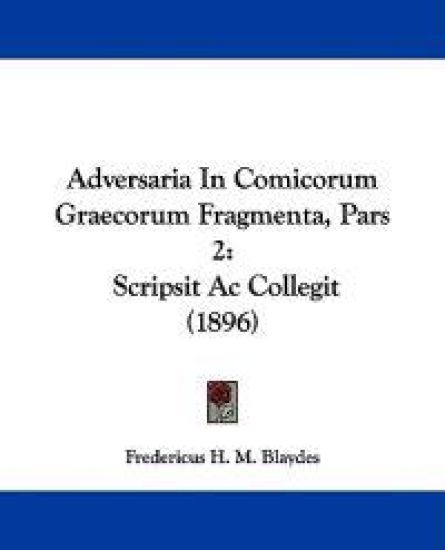 Adversaria in Comicorum Graecorum Fragmenta