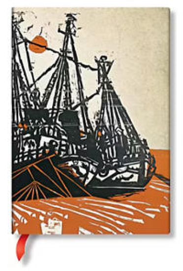Mooring (Alistair Bell Collection) Midi Lined Hardcover Journal (Elastic Band Closure)