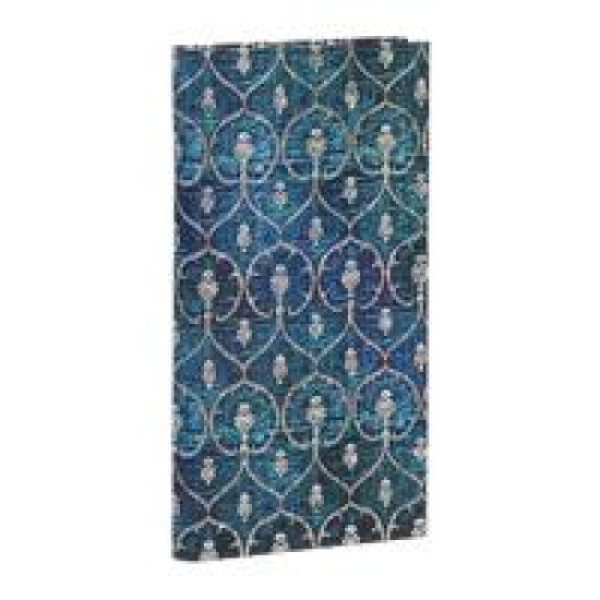 Blue Velvet Slim Lined Journal (Elastic Band Closure)