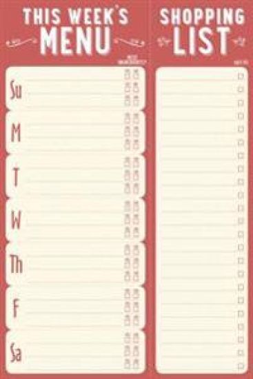 Note Pad This Week's Menu