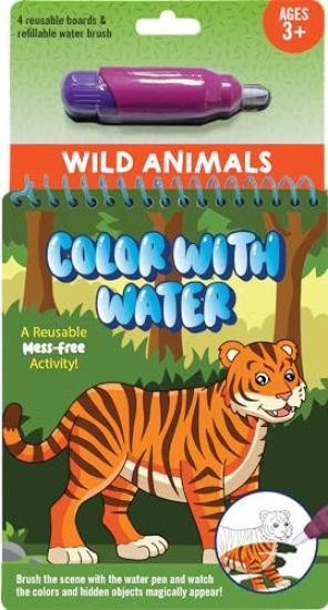Color With Water - Wild Animals (Includes Mess Free Water Pen)