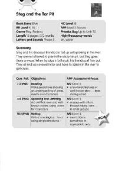 BC JD Plays Blue (KS1)/1B Steg and the Tar Pit Guided Reading Card