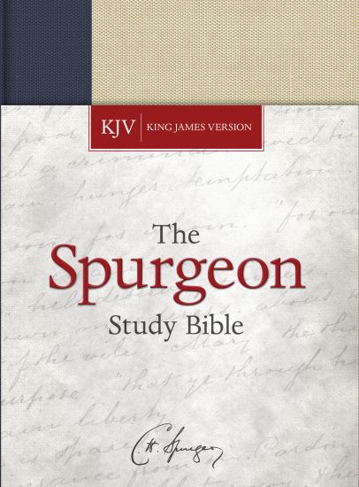 KJV Spurgeon Study Bible, Navy/Tan Cloth-over-Board