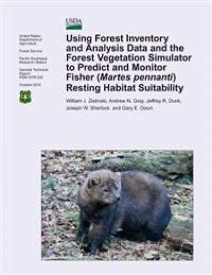 Using Forest Inventory and Analysis Data and the Forest Vegetation Simulator to Predict and Monitor Fisher (Martes pennanti) Resting Habitat Suitabili
